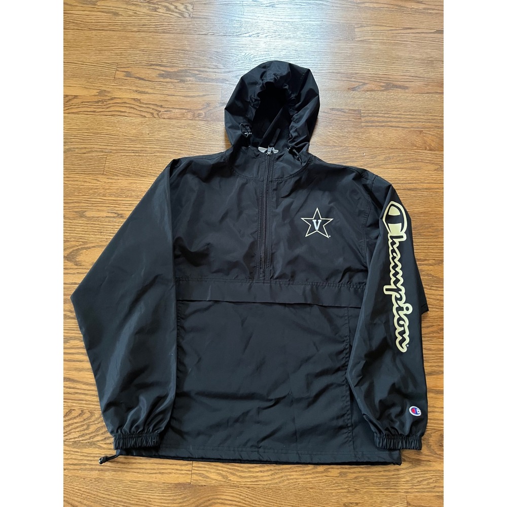 Champion Vanderbilt University Packable Anorak Windbreaker Jacket Black Small